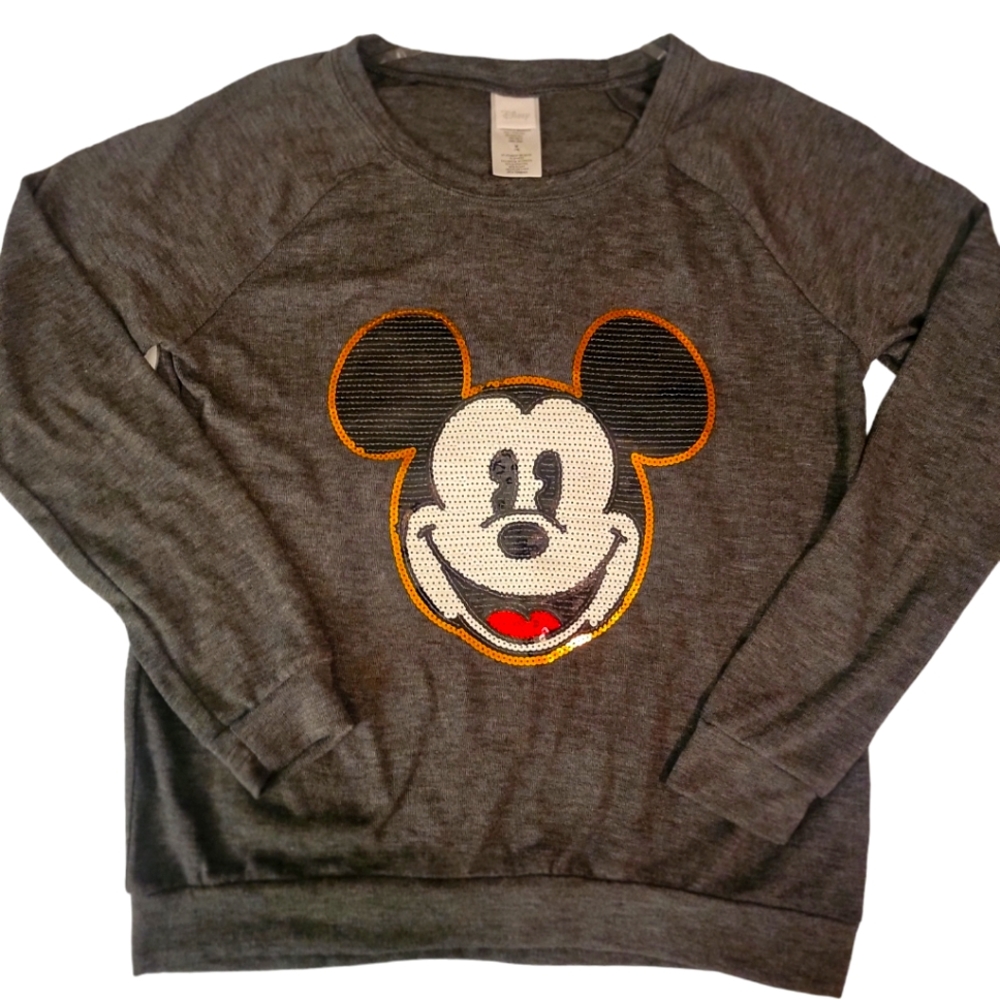 Disney Mickey Mouse Long Sleeve Sequins Shirt Juniors Size 7/9